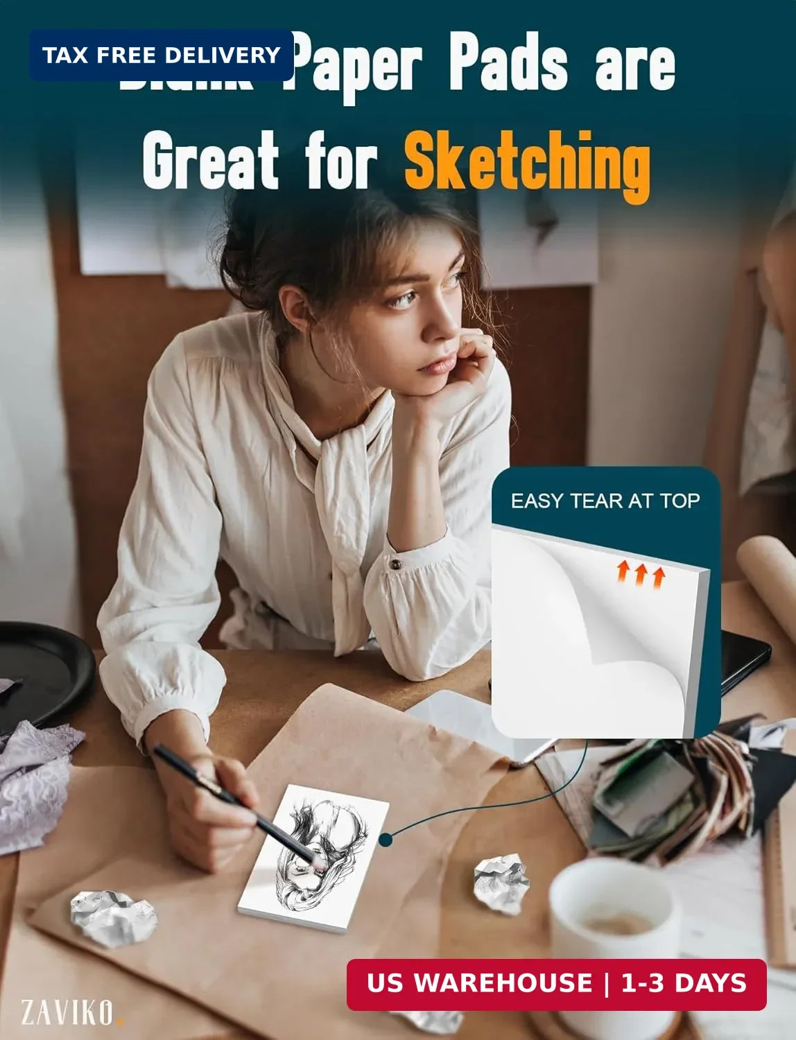 12 Pack Blank Note Pads 4×6 Inch, 50 Sheets Per Small Notepads, Blank Scratch Pa