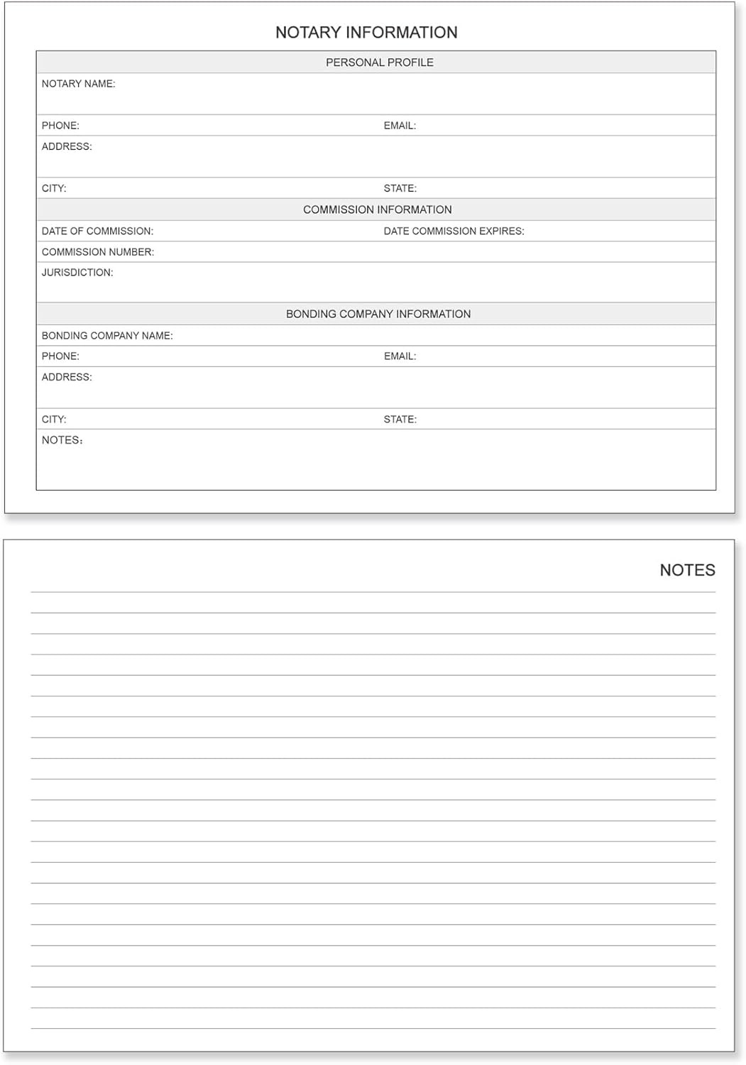 Notary Journal Log Book, 10″x7″, Spiral Bound Notary Journal, Hardcover, Nota