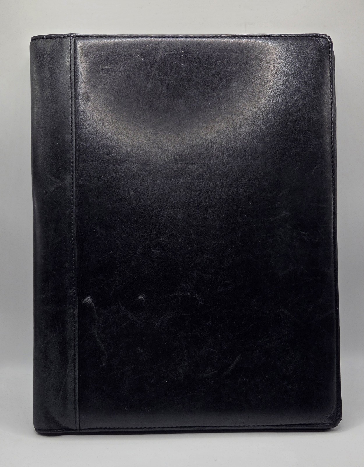 VTG Top Grain Cowhide Leather Padfolio Portfolio Document Carrier Black 12″x9.5″