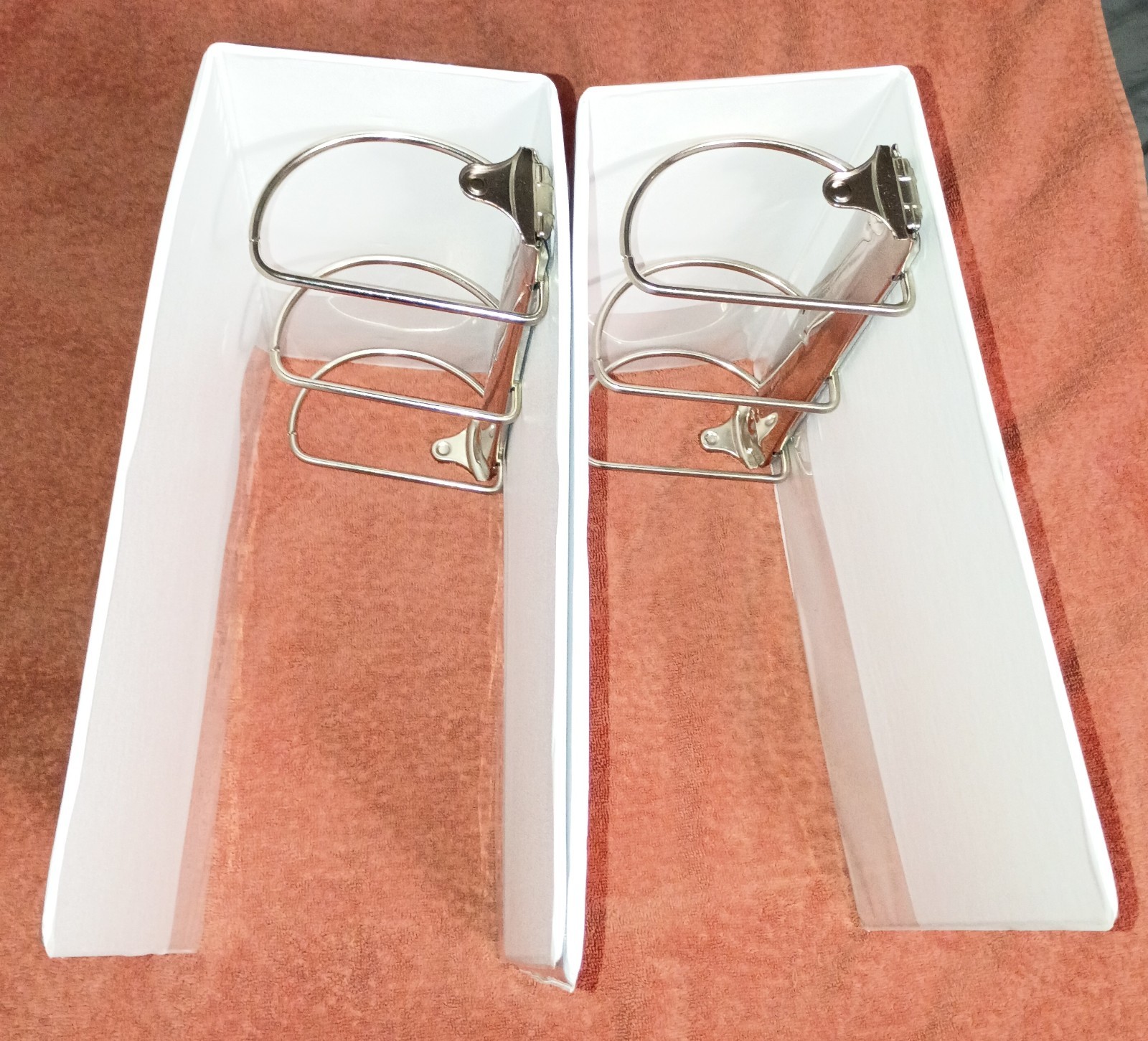 (2x )Quill Heavy Duty 4-inch 3 Ring Binder White Windows/Pockets Bundle