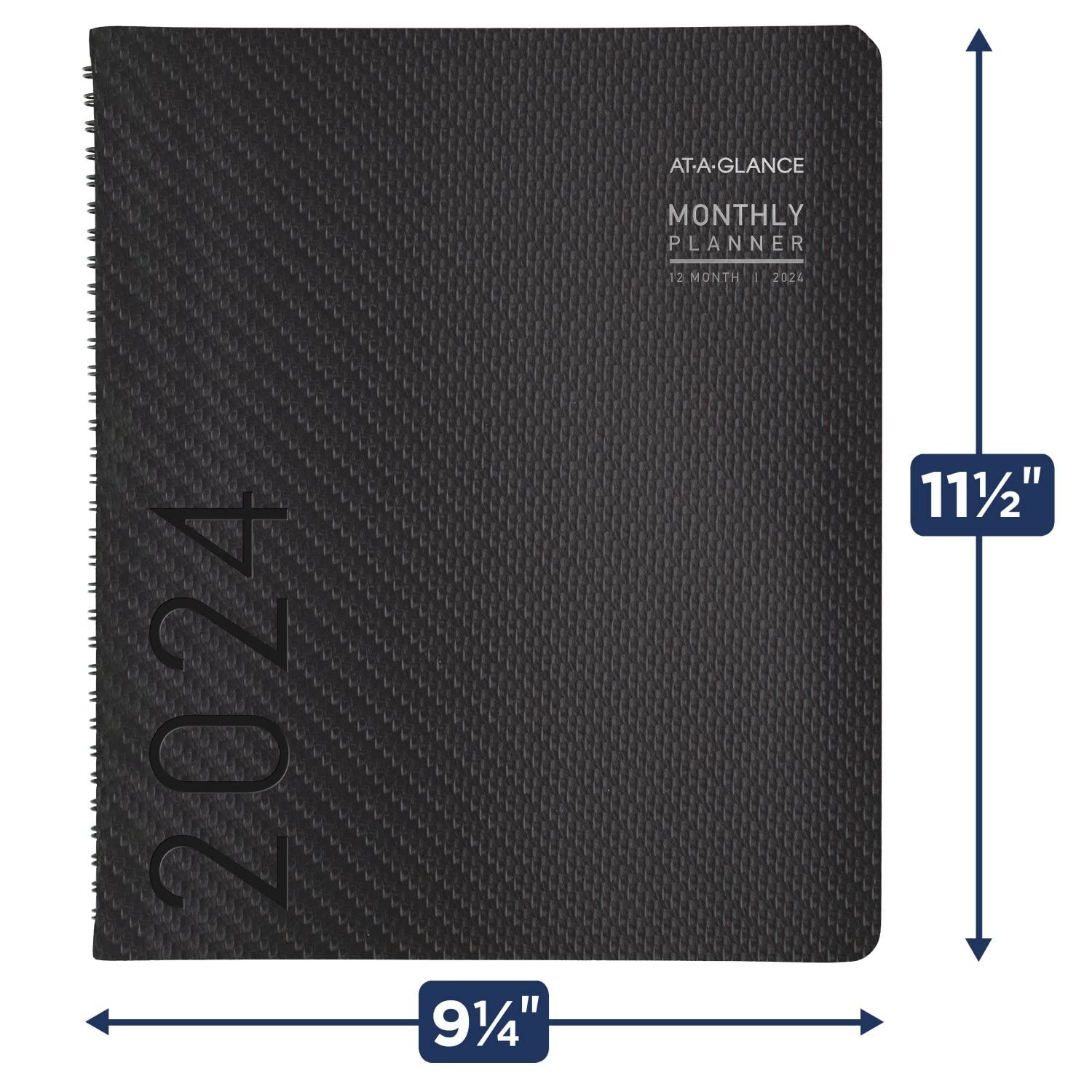 2024 Monthly Planner, 9” x 11”, Large, Monthly Tabs, Pocket, Contemporary, (7…