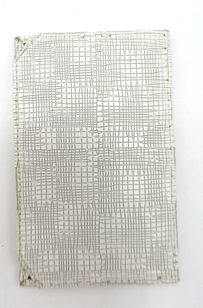 Graphic Image Jotter Personal Pocket Leather w 24 3×5 Cards Refillable WHITE