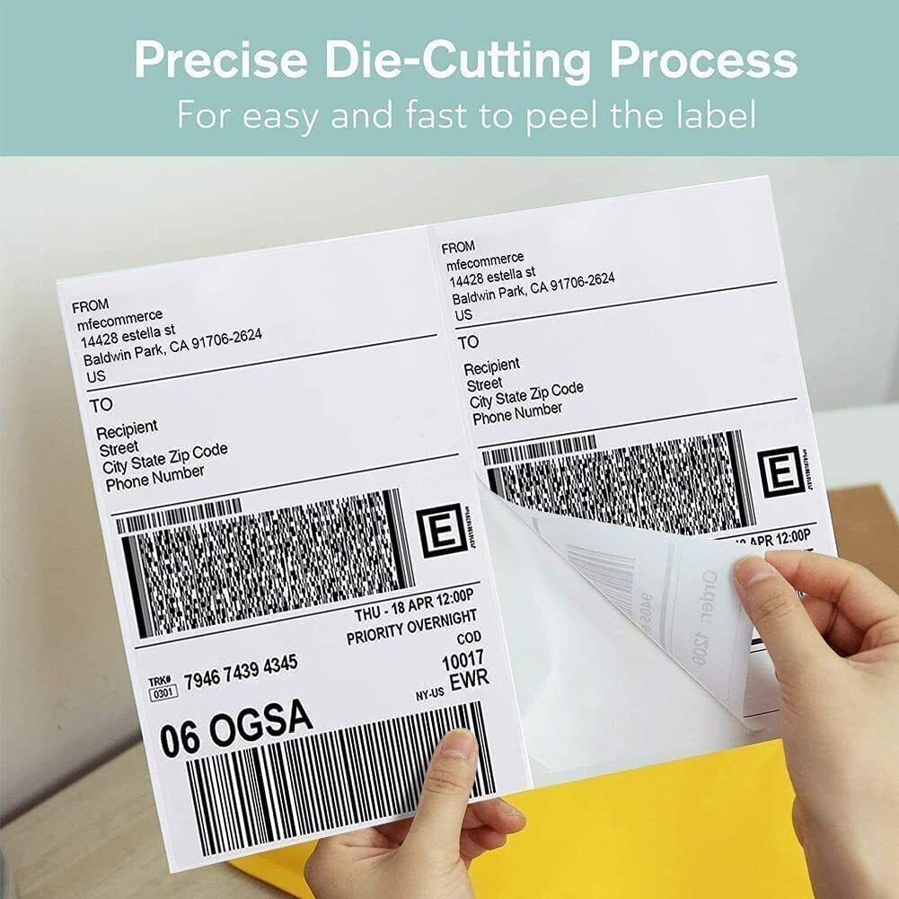 200 Premium 8.5″ X 5.5″ Half Sheet Self Adhesive Shipping Labels 2 Per Sheet