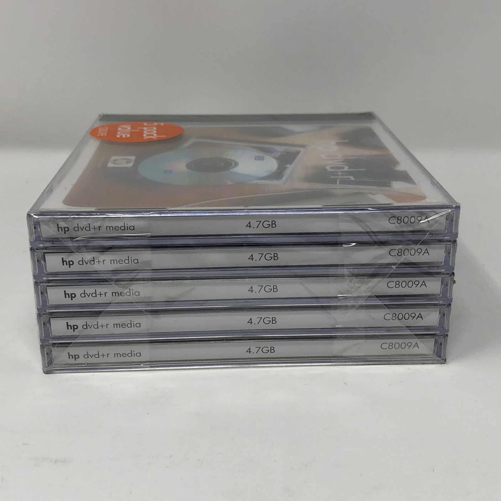 HP DVD+R Media 16X 4.7 GB 5-Pack 2002 Hewlett Packard Standard Jewel Case C8009E
