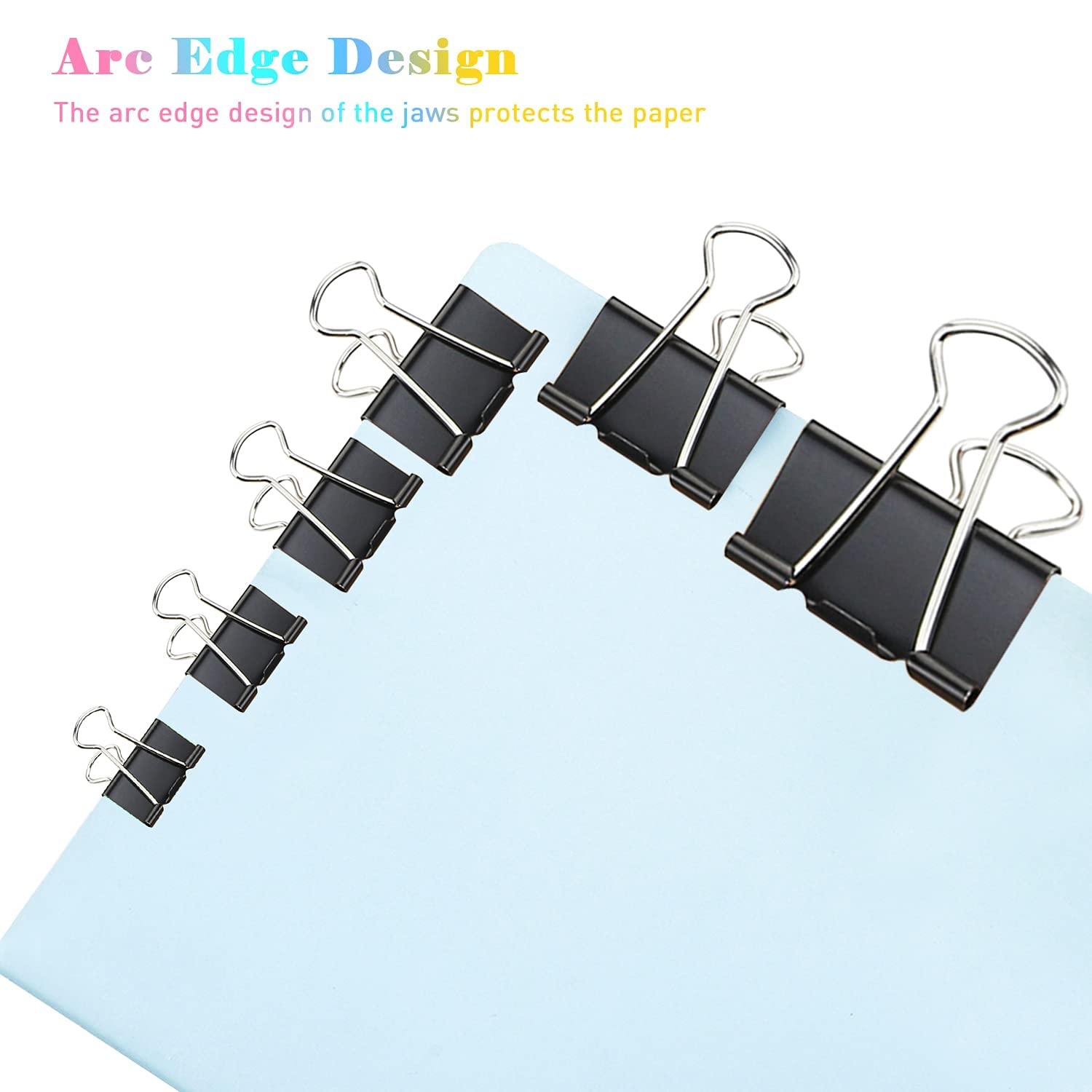72 Pack Metal Paper Clamps Binder Clips 1 Inch/25mm for Home Office School USA