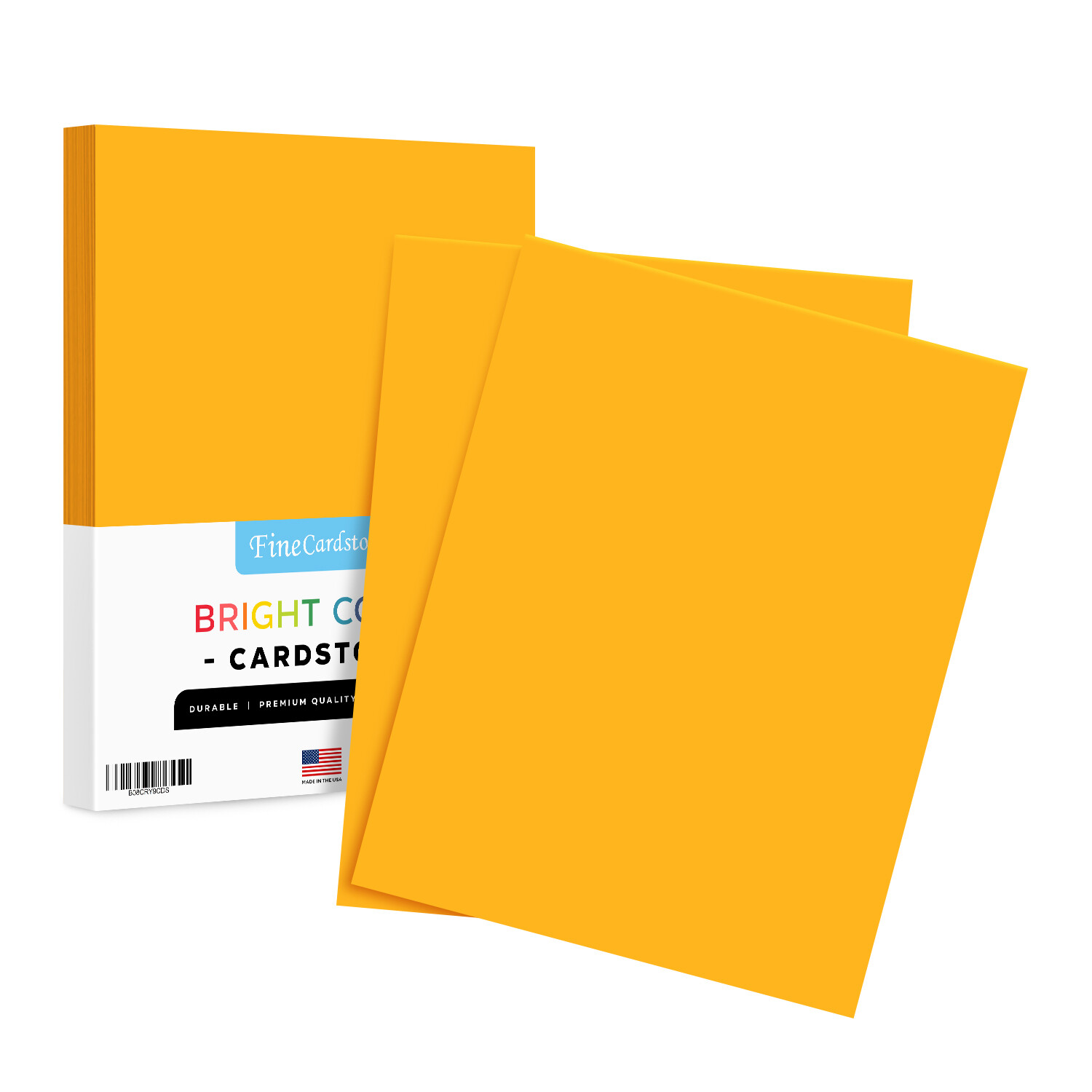 Gold Bright Color Cardstock, 65lb Cover (176GSM), 8.5 x 11, 50 Sheets