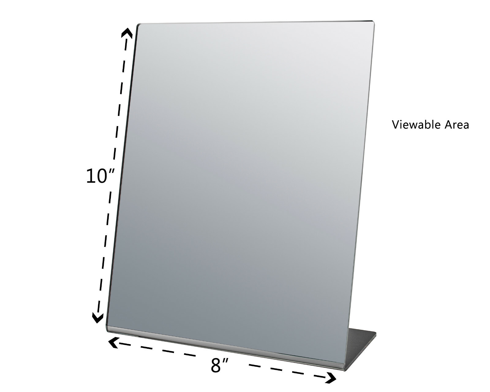 10″ x 8″ Acrylic Mirror Slant Back Freestanding Countertop Display