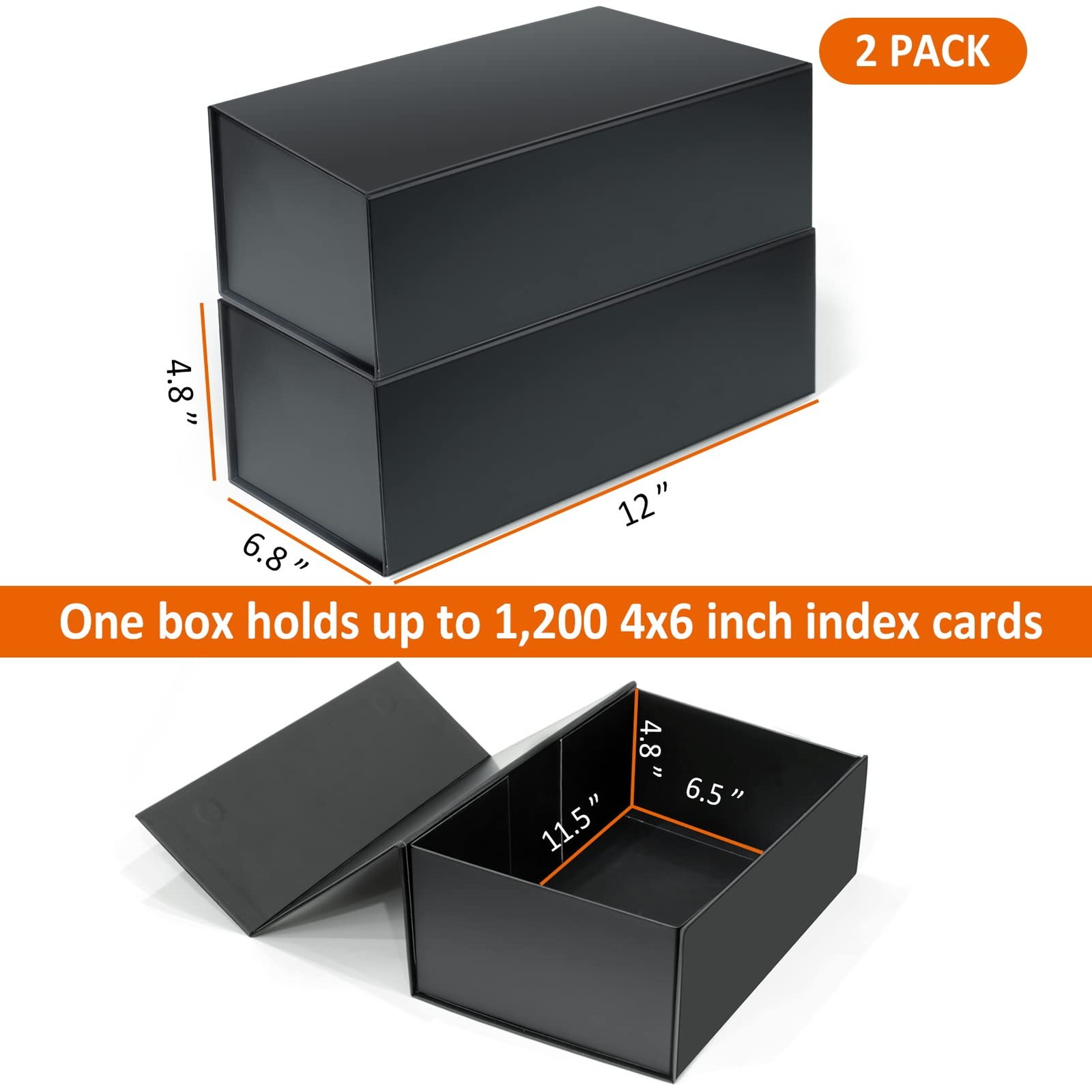 4X6 Index , Index Card Storage 4 x 6 Inches, Fits 1200 Flash Cards – 2 Pack, …