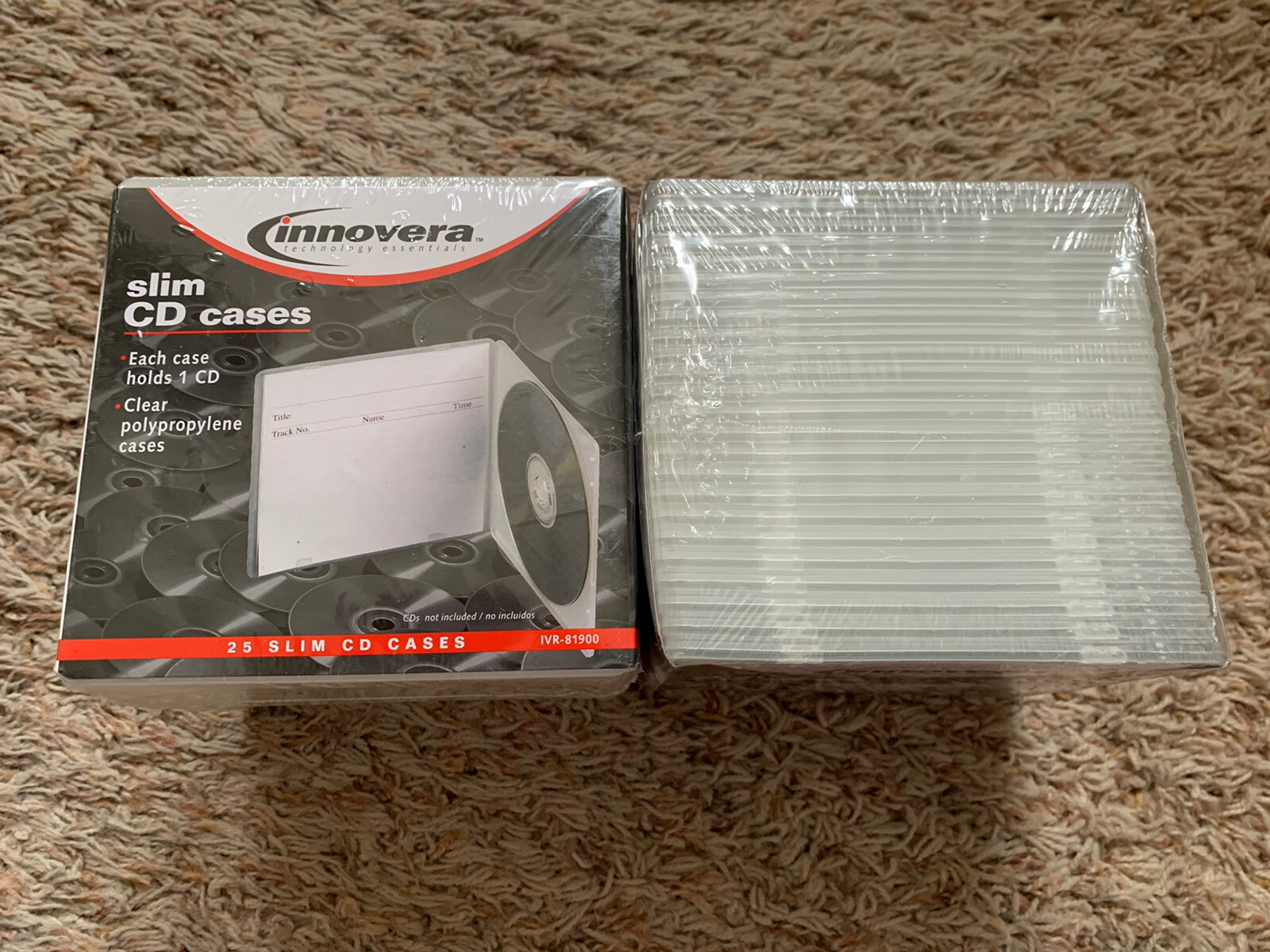 LOT of (2) 25-PK Innovera SLIM CD CASES! 50 TOTAL, Clear Polypropylene BRAND NEW