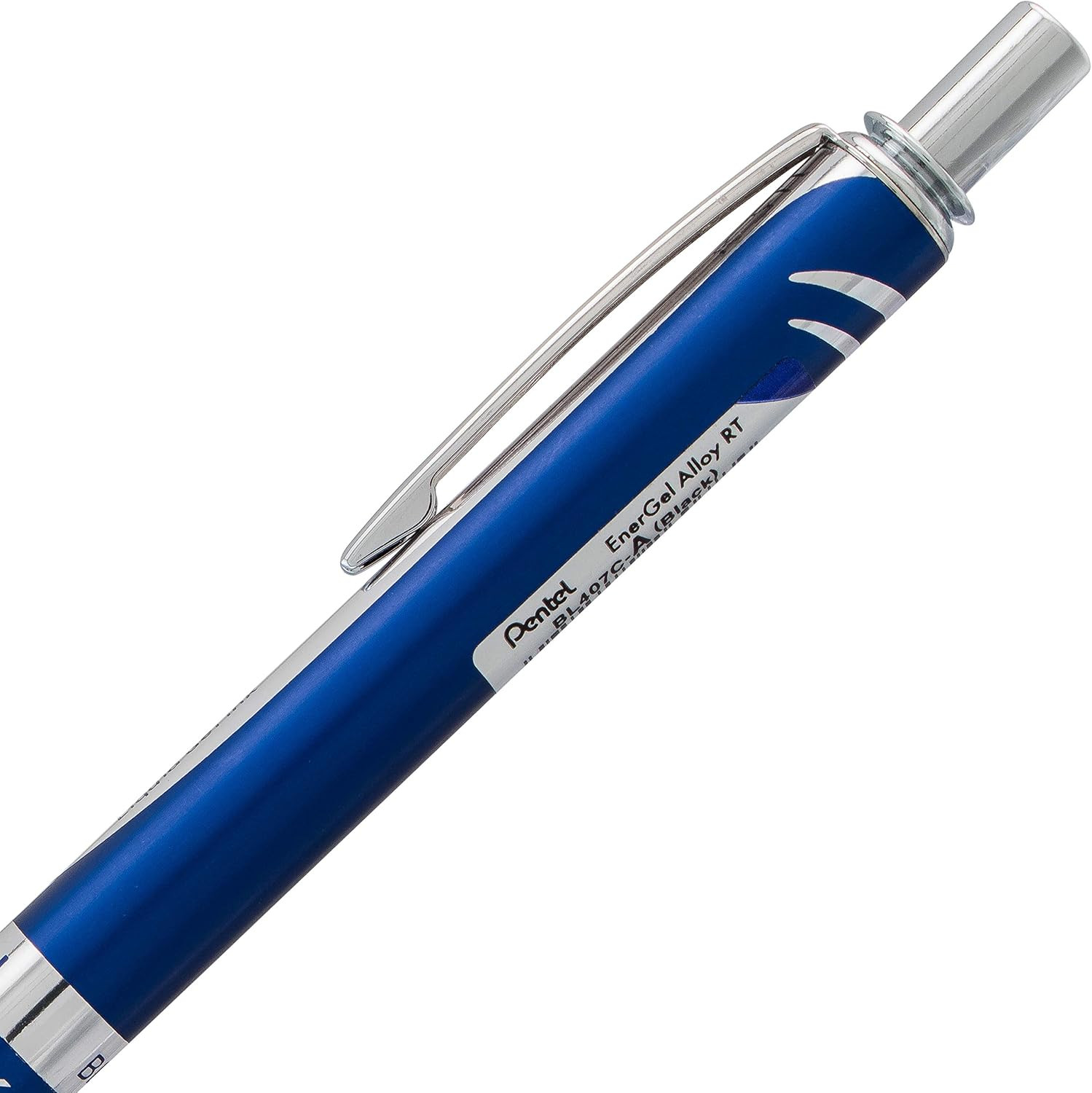 Pentel Energel Alloy Retractable Liquid Gel Pen, (0.7Mm) Medium Line, Navy Blue