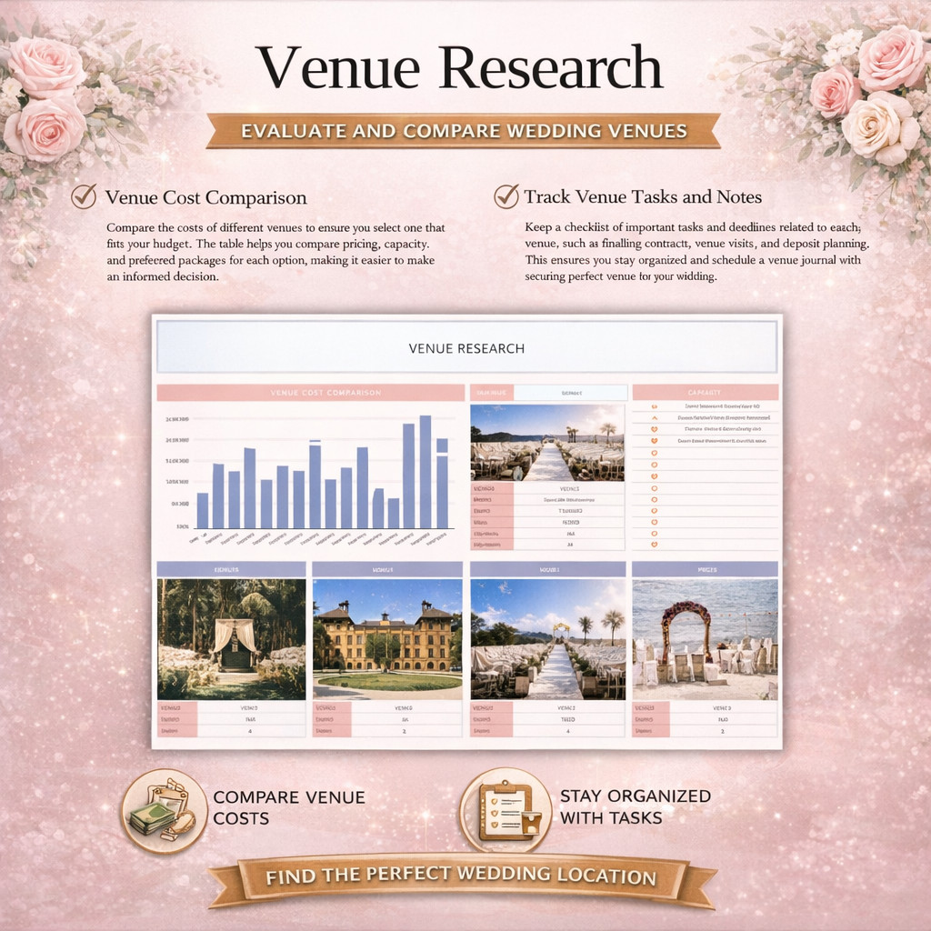 Wedding Planner Spreadsheet Template Budget & Guest List Tracker Excel Sheets