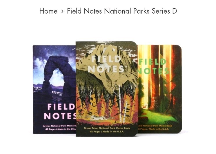 Field Notes National ParksMemo Books – Series D – 3.5″ x 5.5″ – 48 Pages