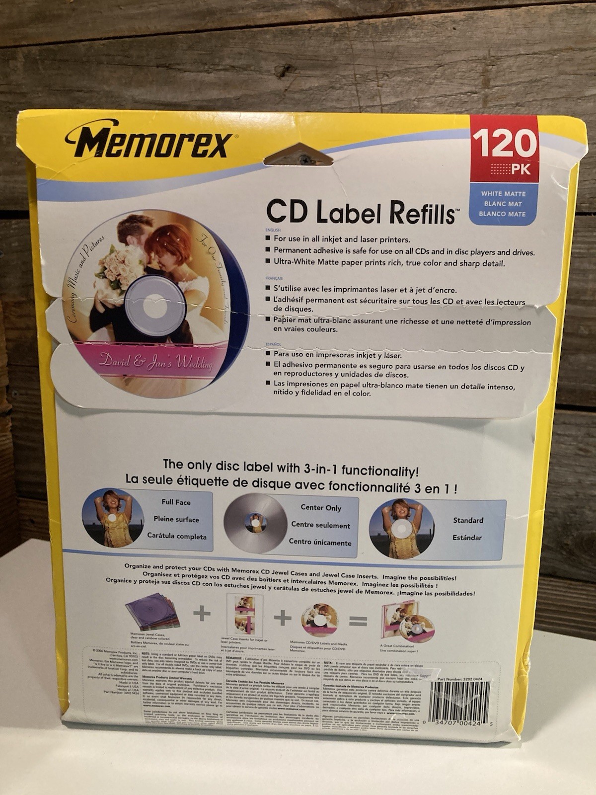 Memorex CD Label Refills – 300 Count Package – White – Sealed and Unopened