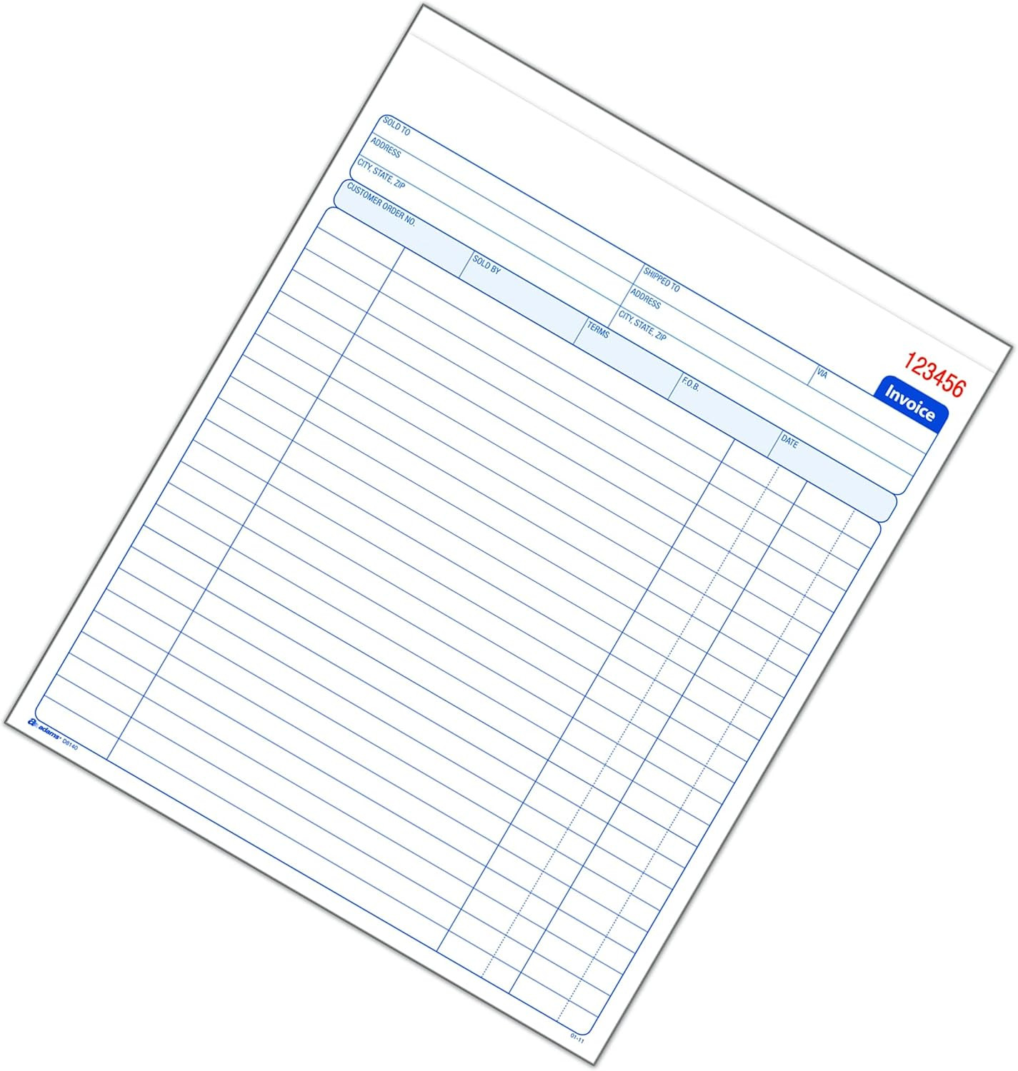 Invoice Book, 8-3/8 X 10-11/16 Inches, 2-Part, Carbonless, White/Canary, 50 Sets
