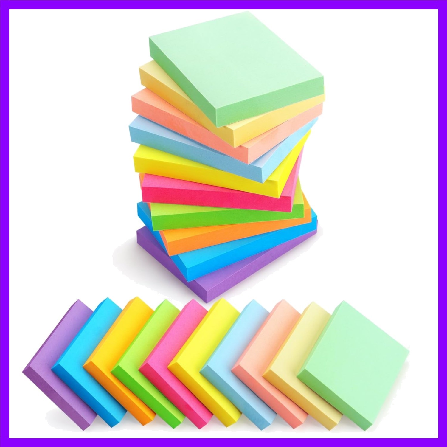 20 Pads Notes 10 Colors 1.5 x 2 Inches Small Post It Notes 100 Sheets