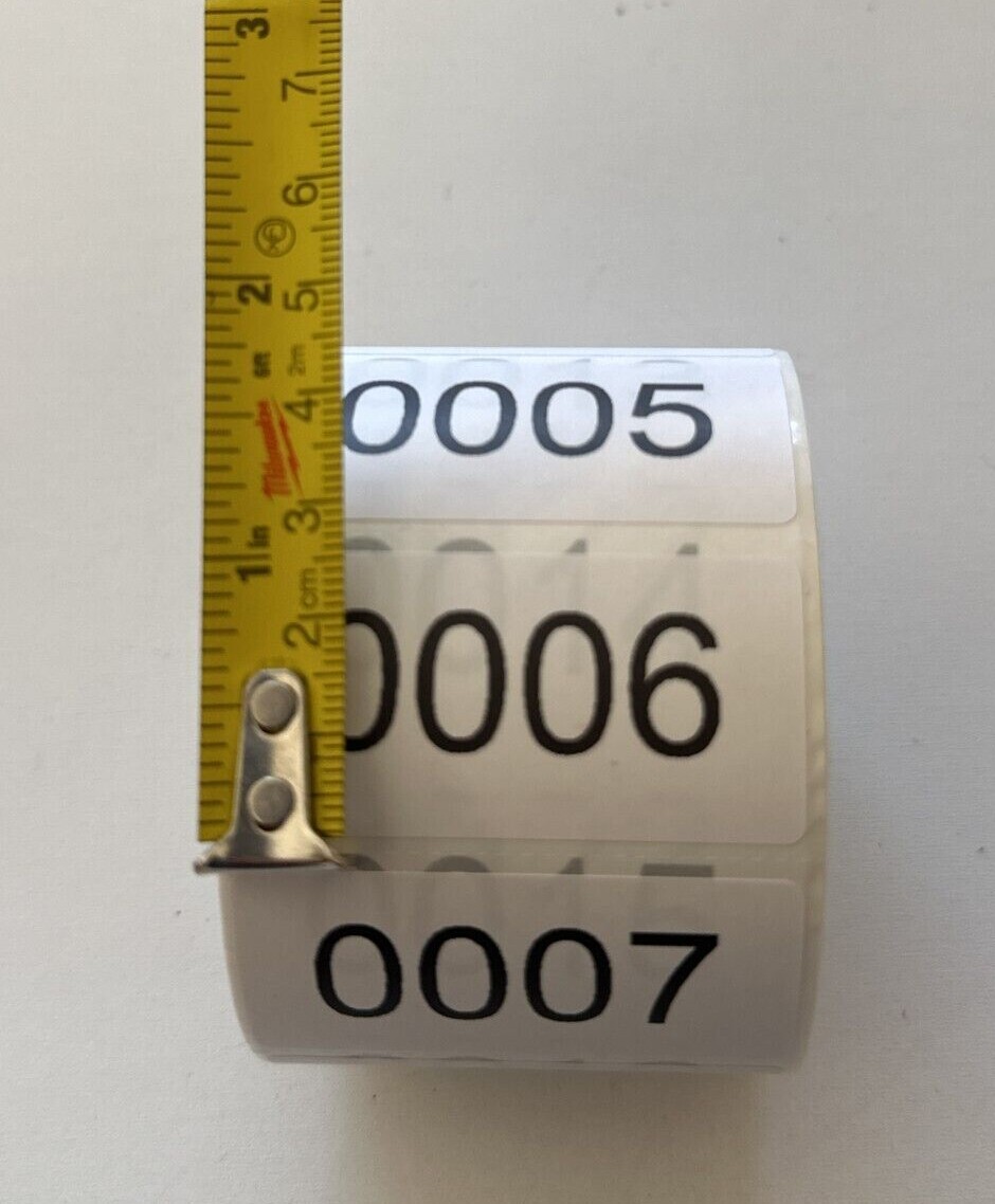 5000 Labels Consecutive Number Inventory Stickers Labels 2″ x 1″ Customize