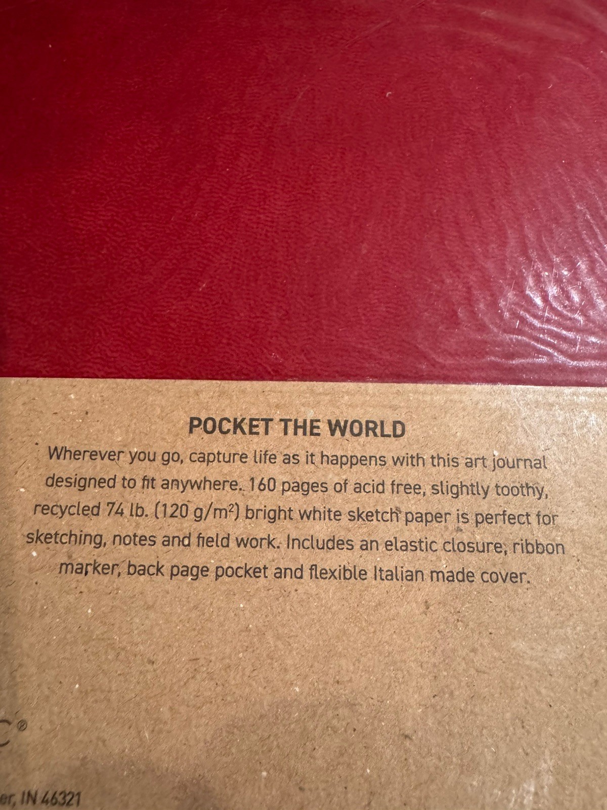 Pentalic Traveler Pocket Journal – 74 lb Sketch 6″x8″ 160 pages Burgundy