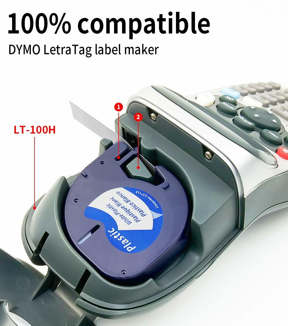 Compatible Dymo LetraTag Refills 91330 91331 91332 Paper Plastic 12mm Label Tape