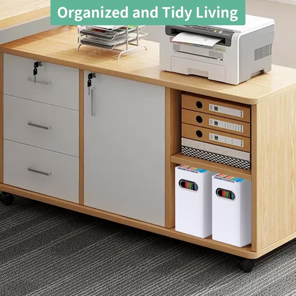 Collapsible File Organizer Box with Handle Portable File Storage for Home Office