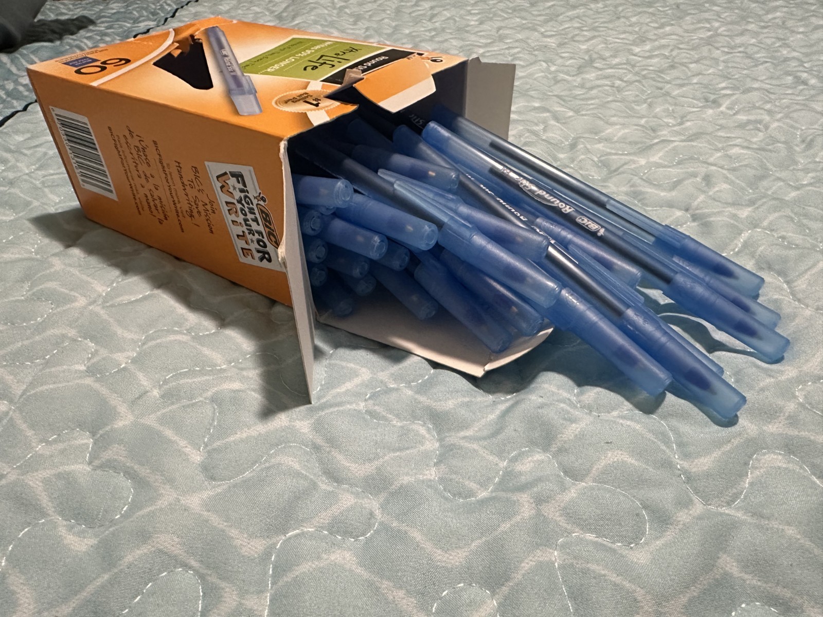 BIC BICGSM609BK Medium 1.0mm Round Stic Ballpoint Pens, Blue – 60 Count