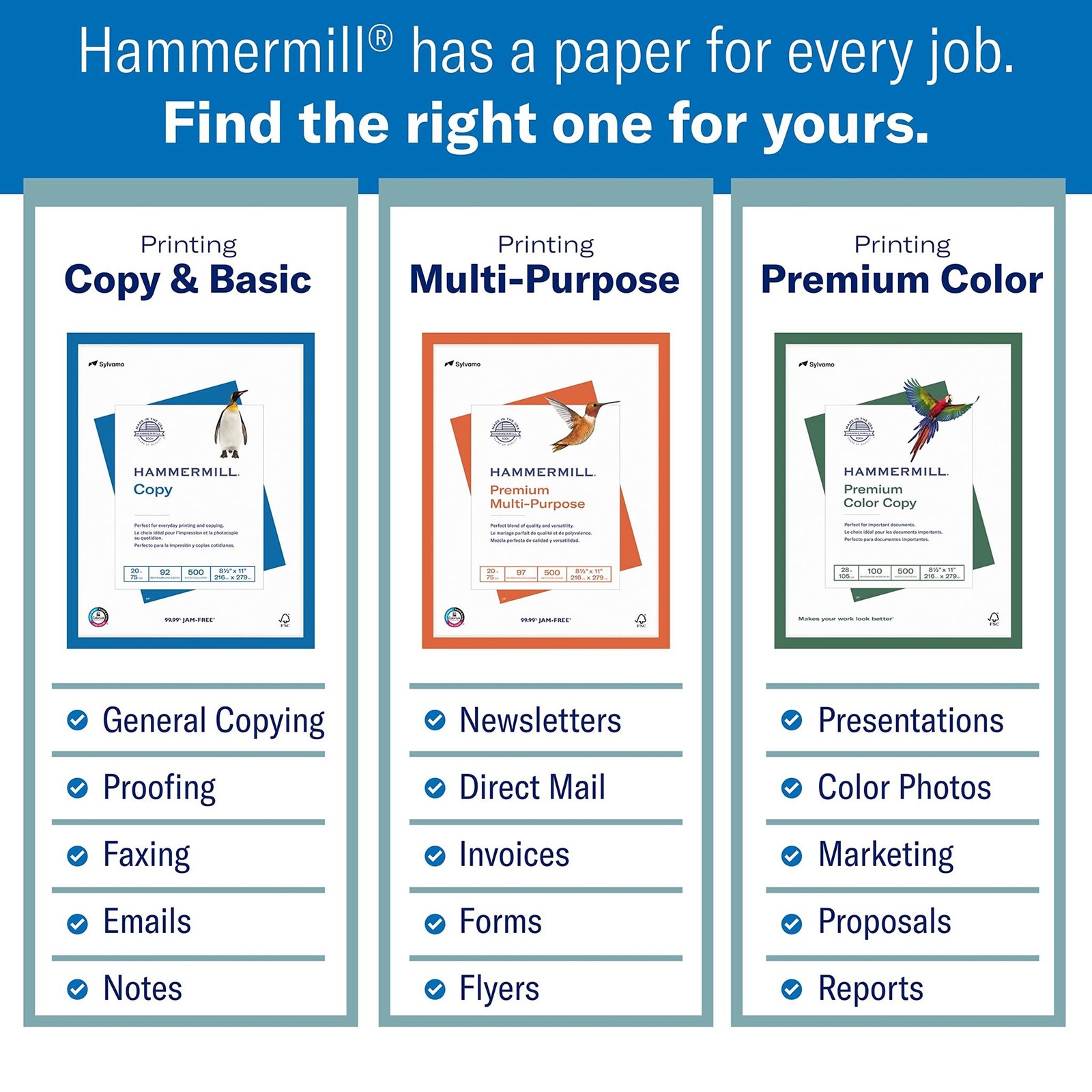 Hammermill Cardstock, Premium Color Copy, 60 lb, 8.5 x 11-10 Pack (2,500 Sheets)