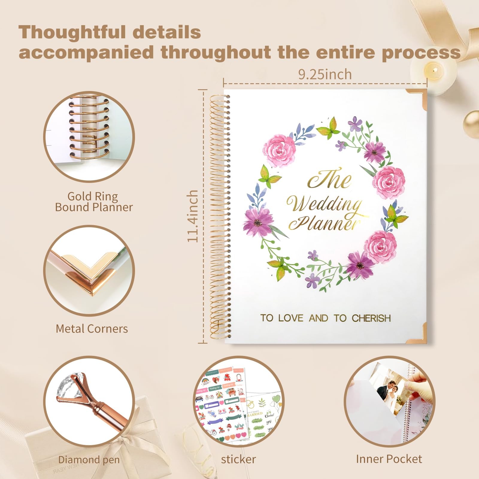 Wedding Planner Book and Organizer-176 Pages Wedding Planning Book,Bridal Pla…