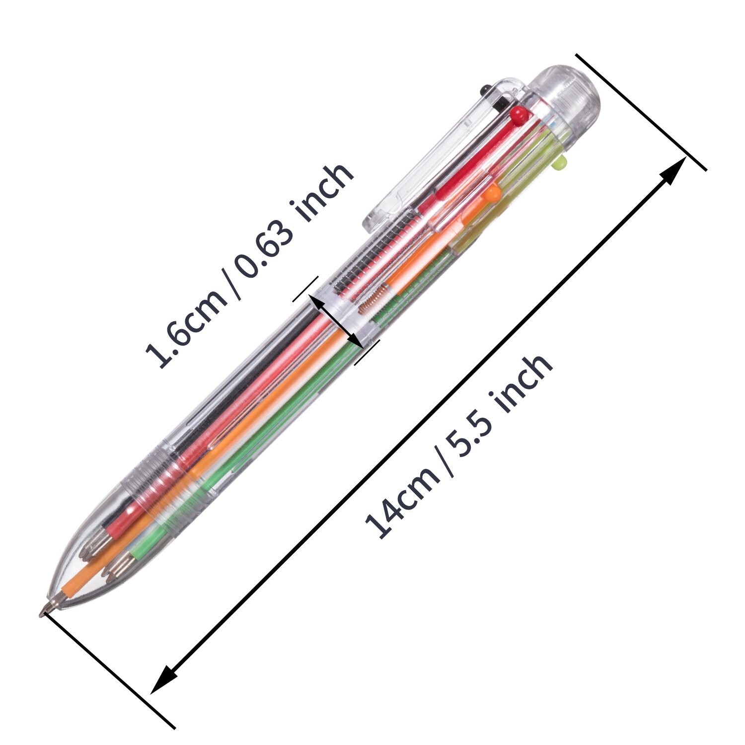 favide 22 Pack 0.5mm 6-in-1 Multicolor Ballpoint Pen,6-Color Retractable Ball…