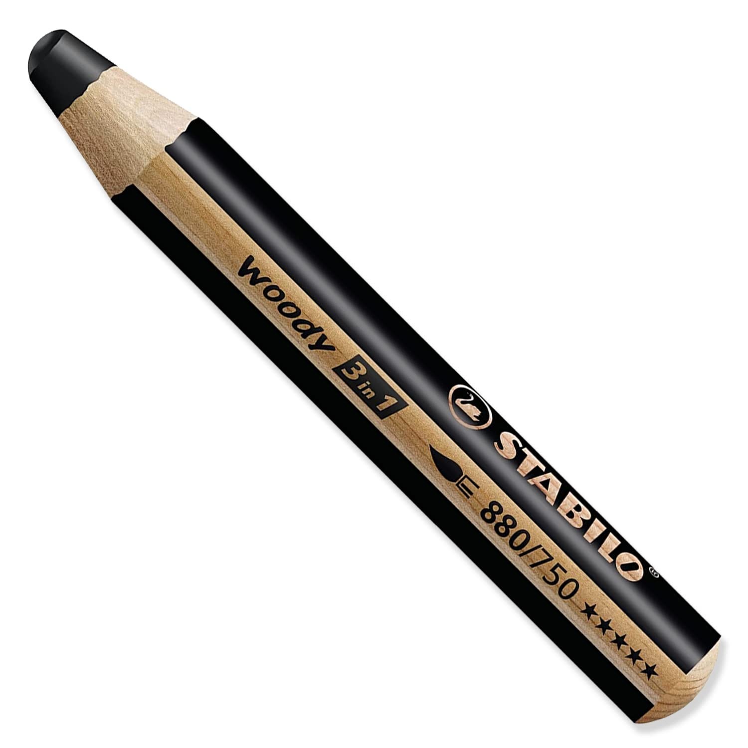 2 Pack Woody 3In1 Jumbo Multi Talented Colored Pencils Black White Crayon