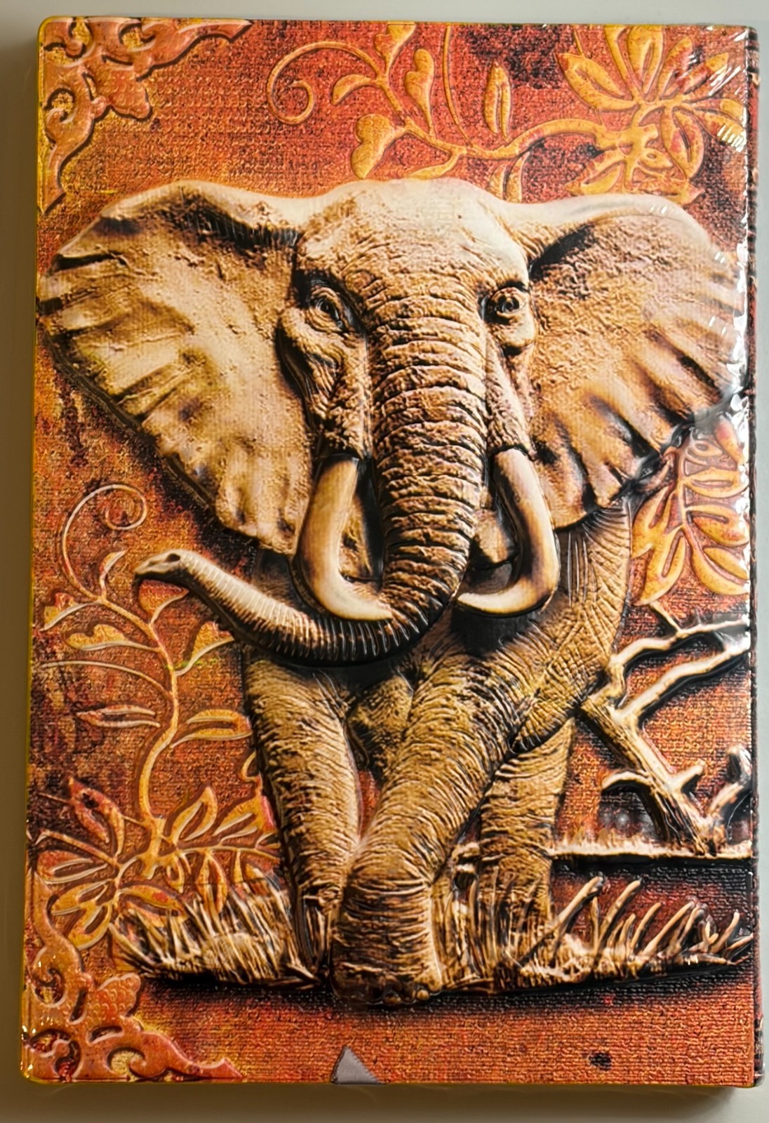 NEW in plastic – SCULPTED ELEPHANT JOURNAL, 80 lined pages, 2 tone paper