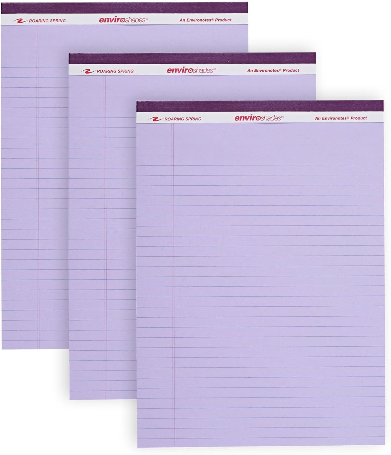 Enviroshades Orchid Legal Pads, 3 Pack, Legal Ruled Recycled Colored Writing Not