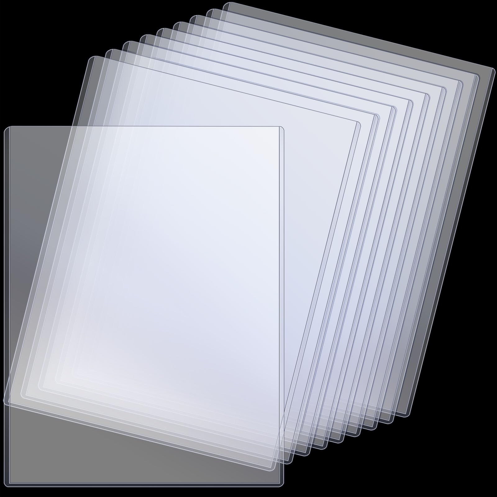 10 Pcs 8 1/2″ X 11″ Rigid Print Protectors Clear Rigid Sleeve Plastic Paper Page