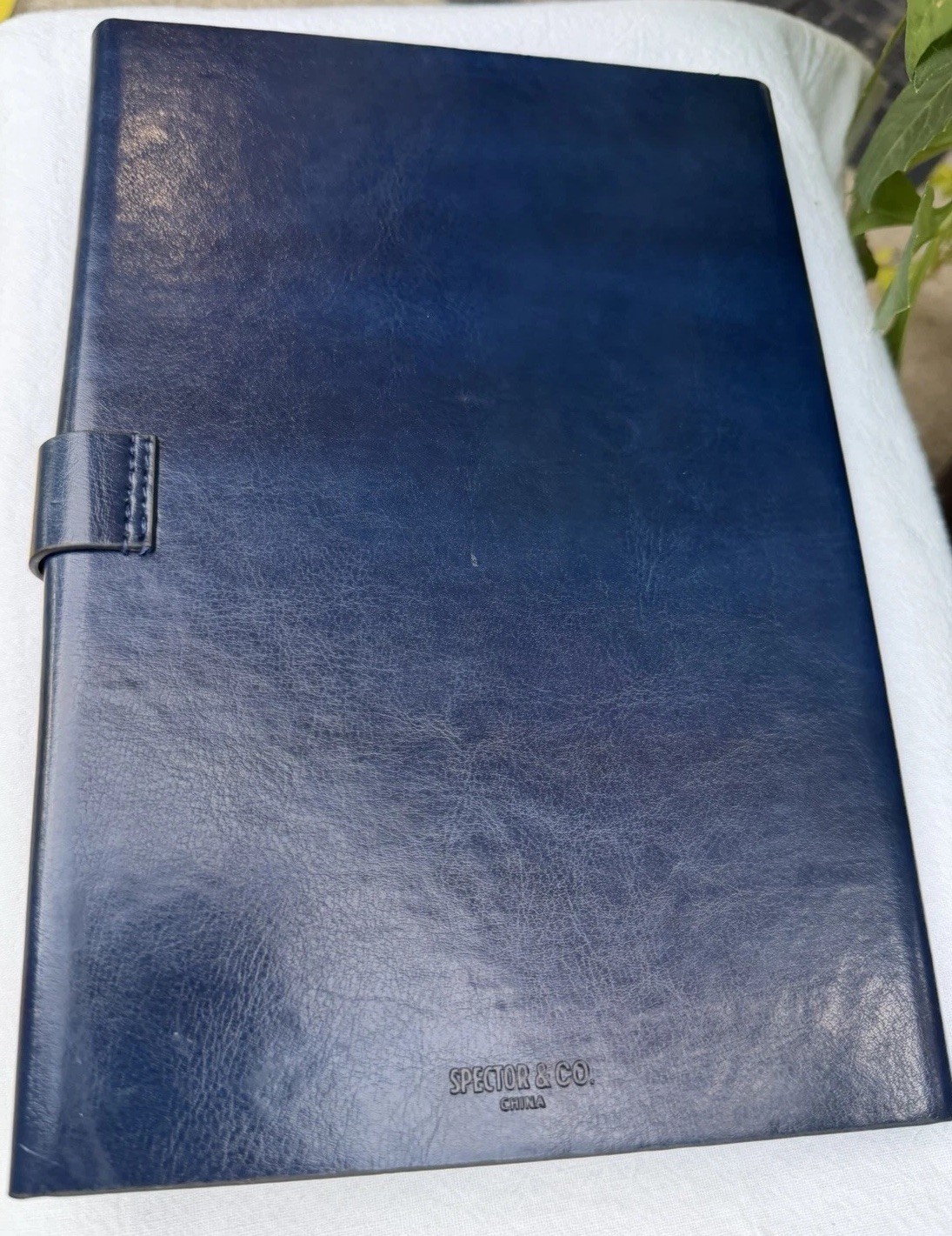 Navy Blue Refillable Faux Leather Portfolio Missing Pen Journaling