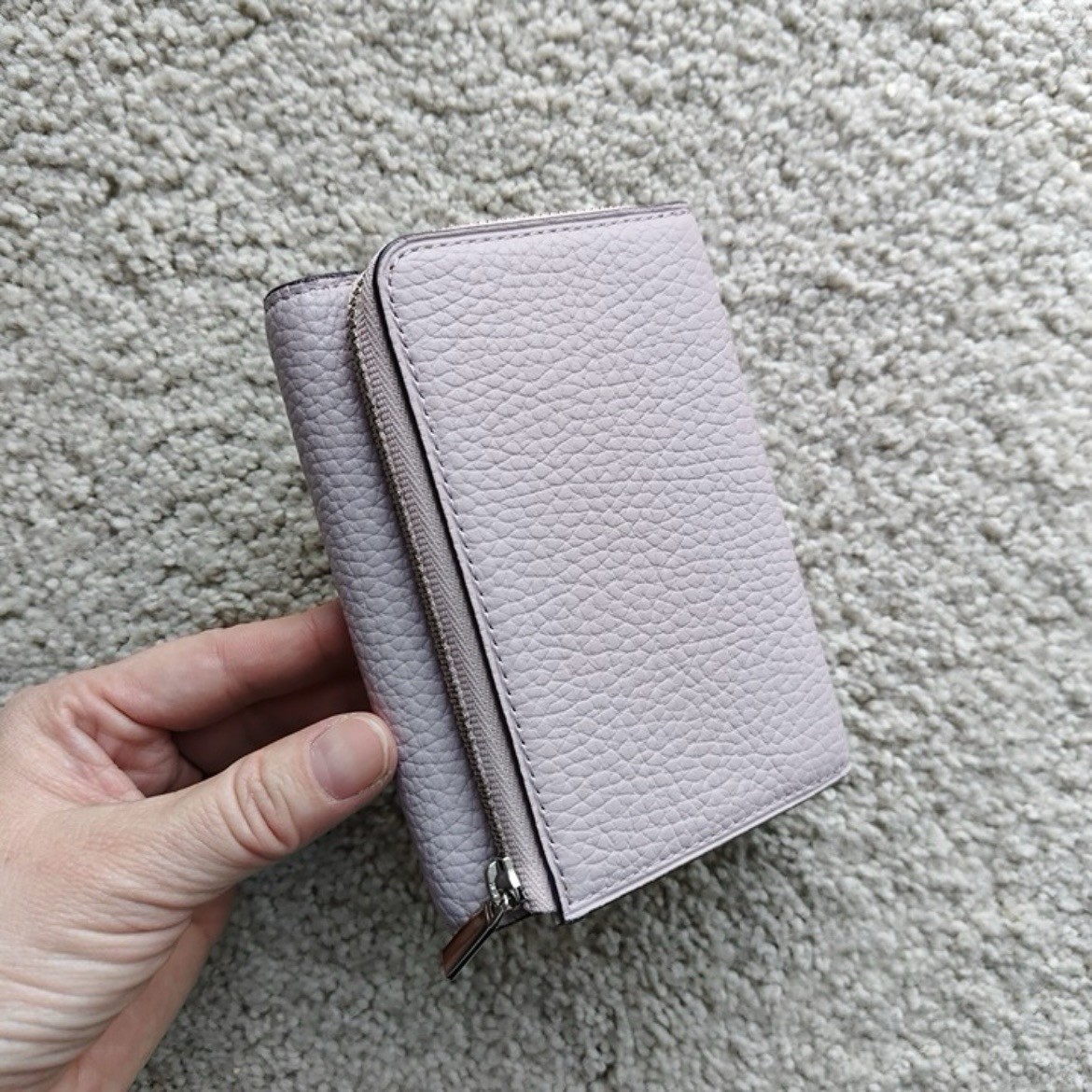 Brelio M5 Micro 5-Ring Leather Pocket Planner – Pastel Lavender / Cream w.box