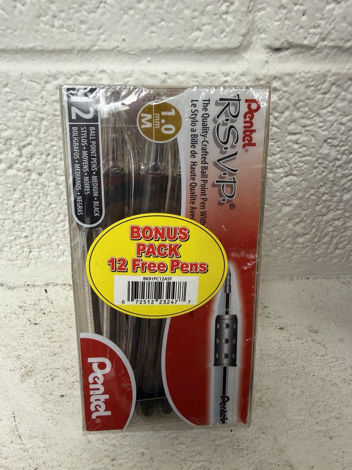 Lot Of 10 24 Packs 120 Pentel RSVP Ball Point Pen Fine Black Ink NIB
