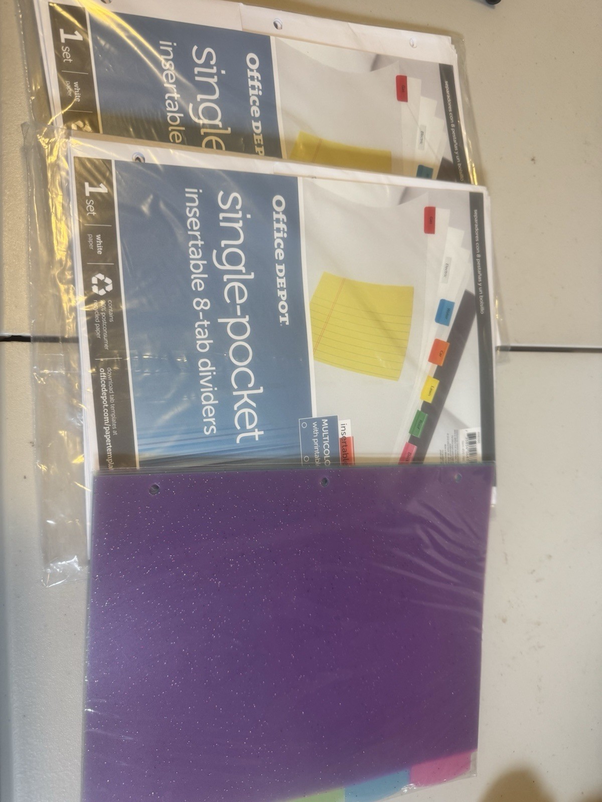 Set Of 3 Single Pocket Insertable Dividers