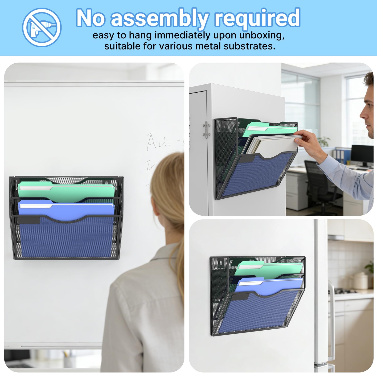 Gawerk Magnetic Wall File Holder – Magnetic Paper & Document Organizer for Ho…