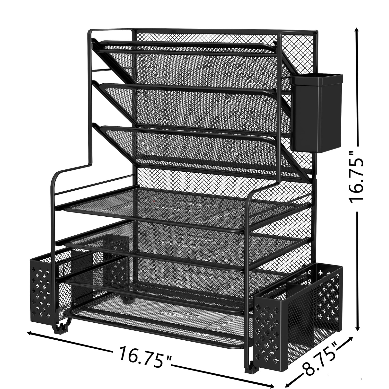 Simple Trending 7 Tier Desk File Organizer, 16.8″ x 8.8″ x 16.8″, Black