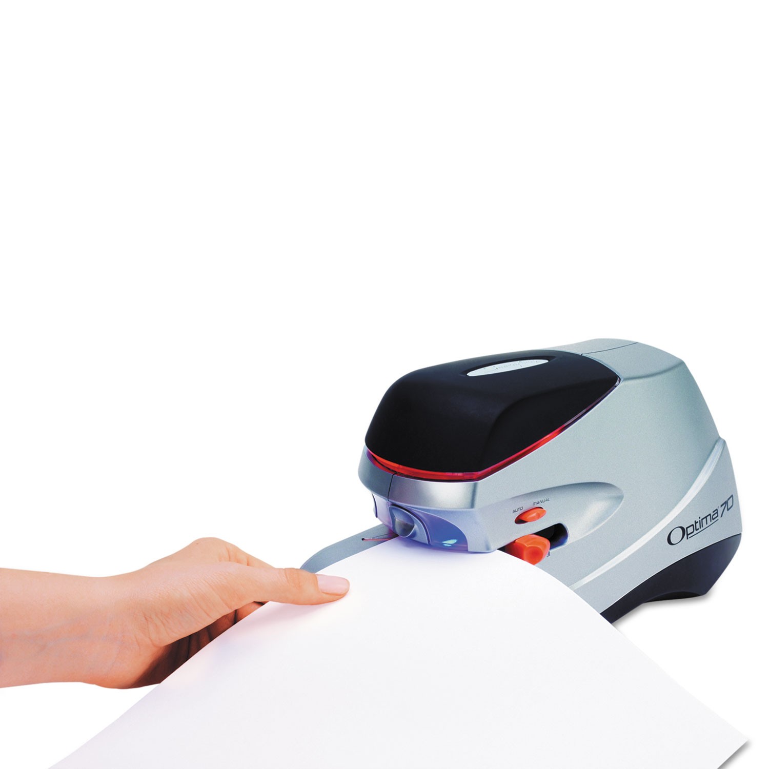 Swingline® Optima 70 Electric Stapler, Full Strip, 70-Sheet Capacity, Silver