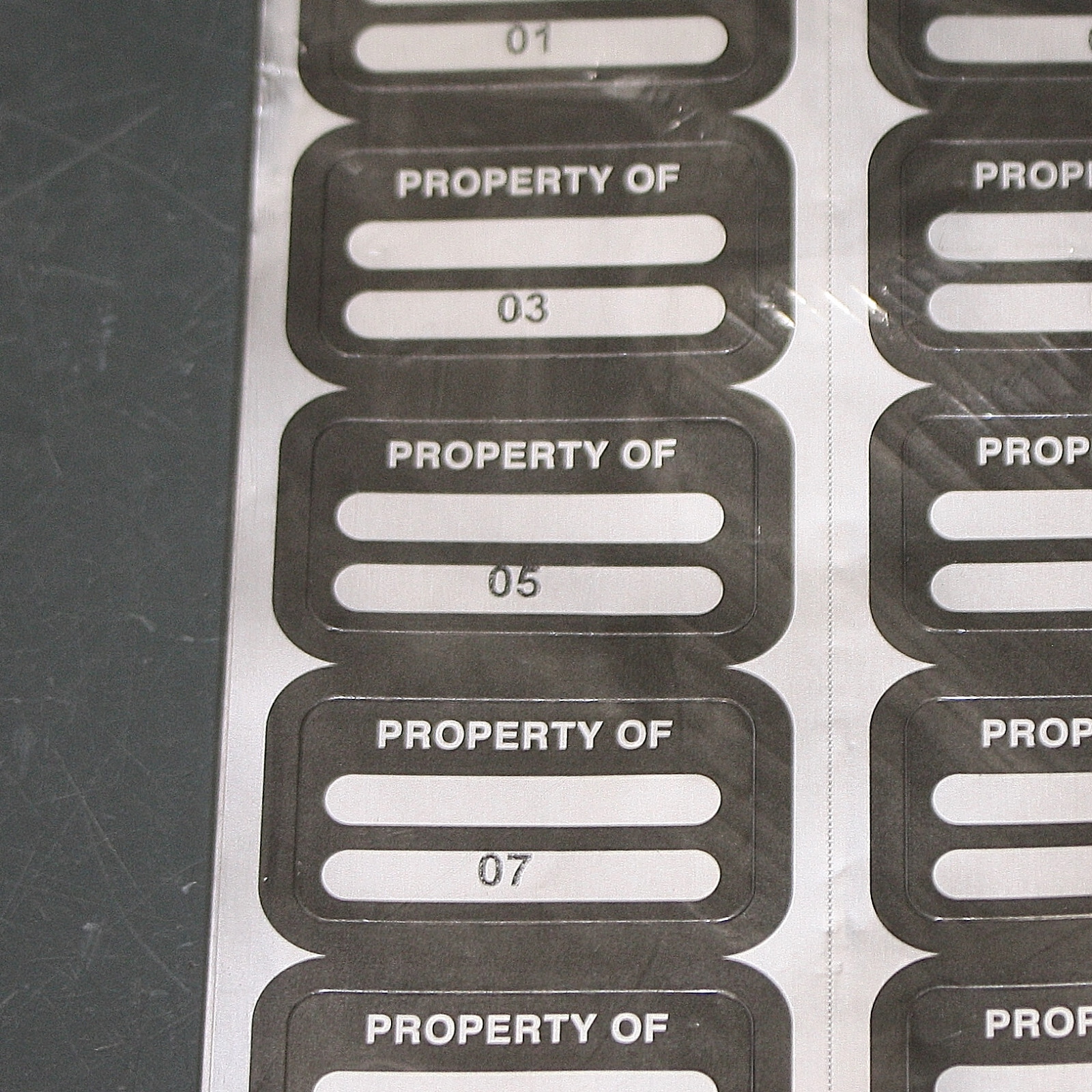 (100) See All Property Identification Labels PRO-ID-1_100, Aluminum, Adhesive