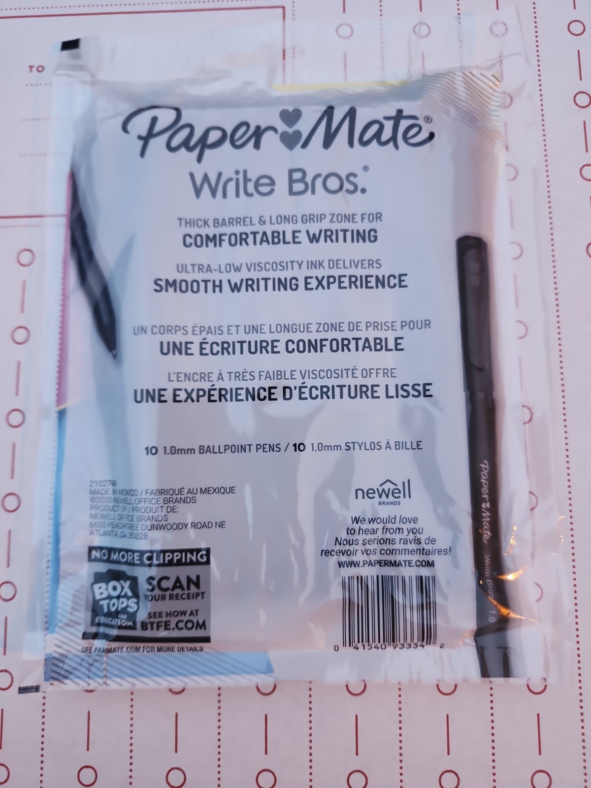 Paper Mate Write Ballpoint Pens 1.0mm Medium Point Black Ink 10-Pack NEW Sealed