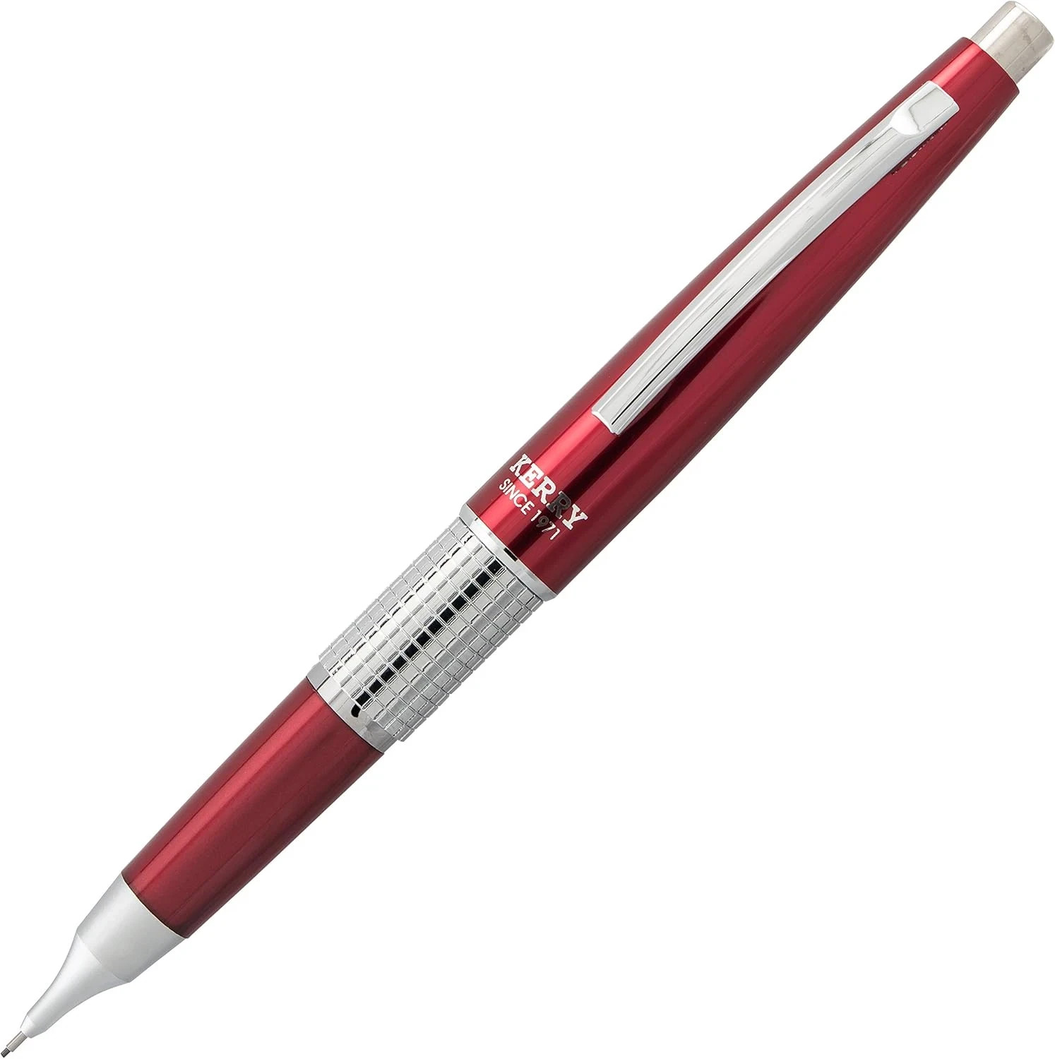 P1035B Pentel Sharp Kerry Mechanical Pencil, 0.5mm, W/Free Key Chane. Red Barrel
