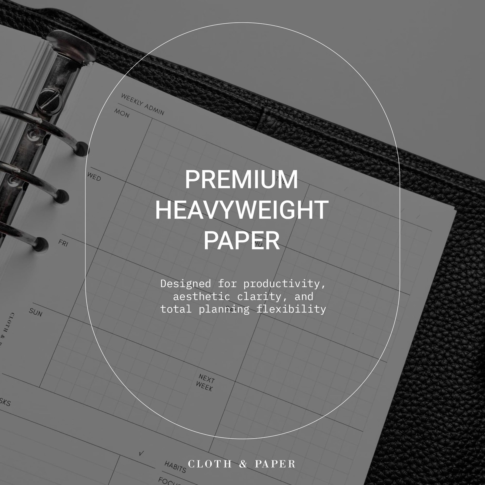 Weekly Admin Planner Inserts | A5 Size 5.8 x 8.3 Inches | 6 Ring Punch | Mond…