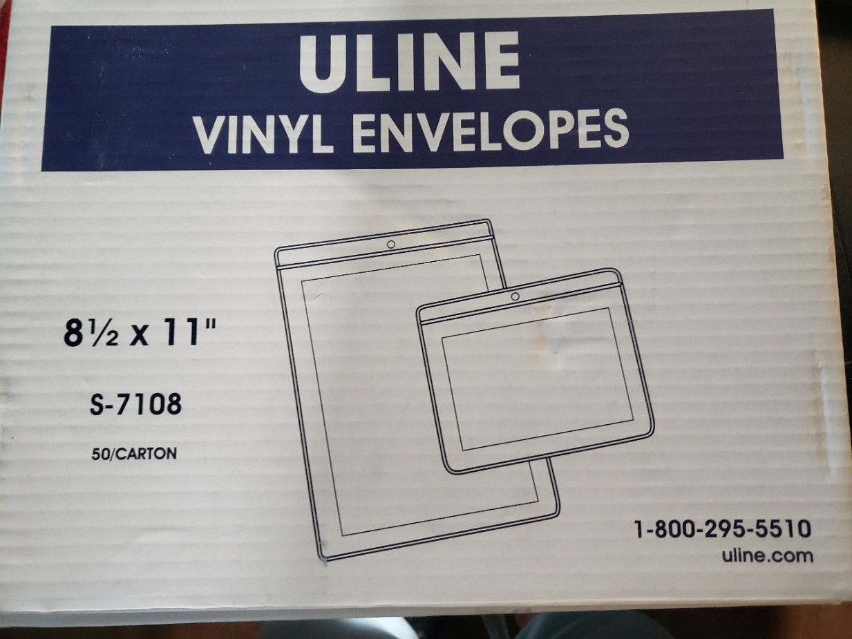 Uline S-7108 8 1/2″X11″ VINYL ENVELOPES (50) SEE IMAGES