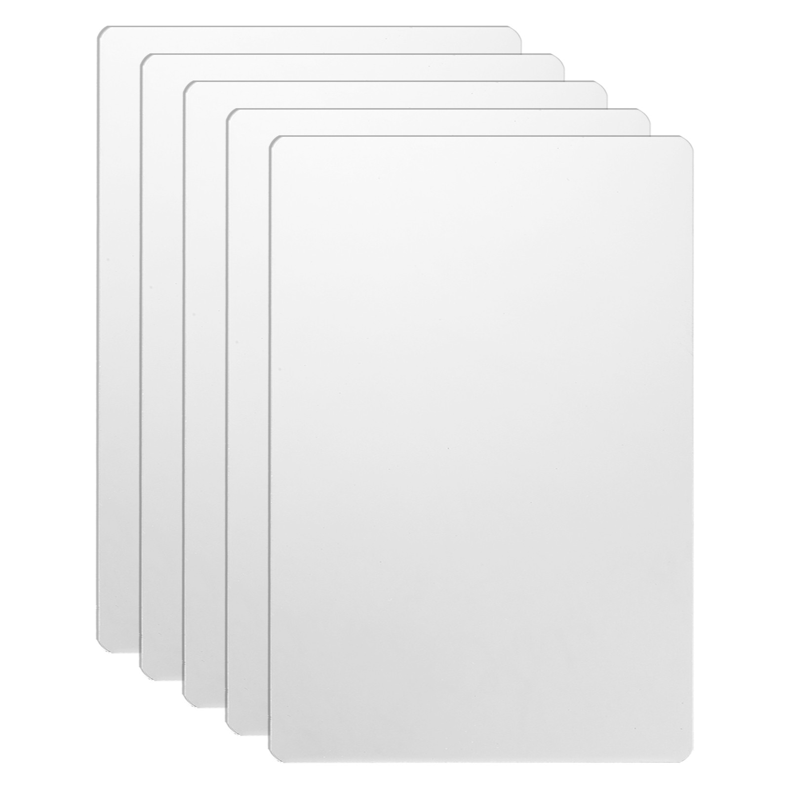 5pcs Metal Business Cards Blanks 2.6×1.8×0.02 Inch Mirror Laser Engrave White