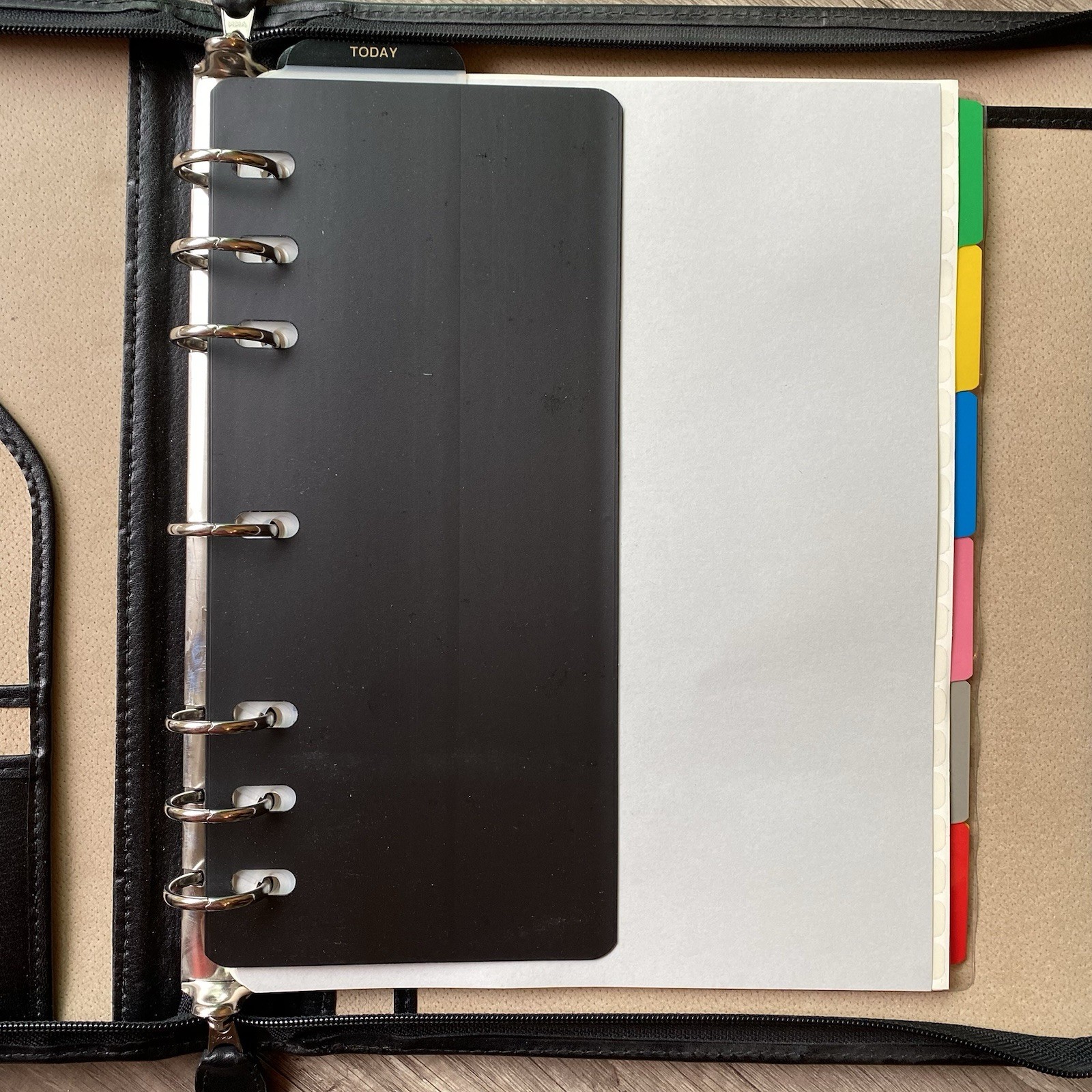 Vintage 1990s Day Timer 7 Ringer Planner Organizer Black 13”X 11” NWOT