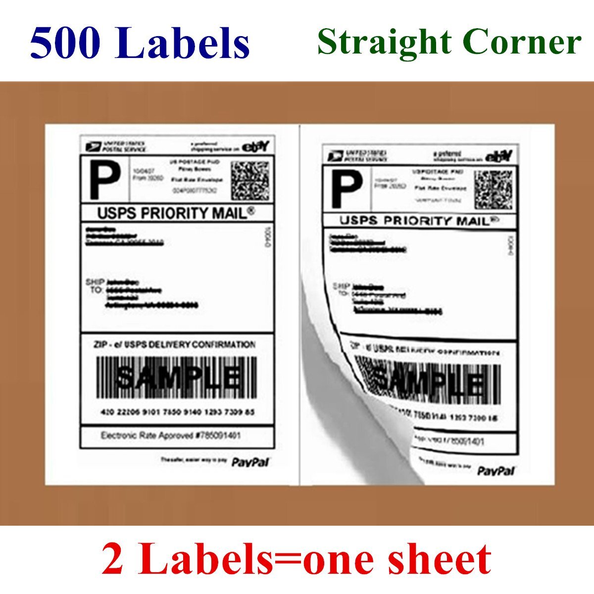 500 8.5″x5.5″ Shipping Postage Labels Half Sheet Self-Adhesive for Laser Inkjet