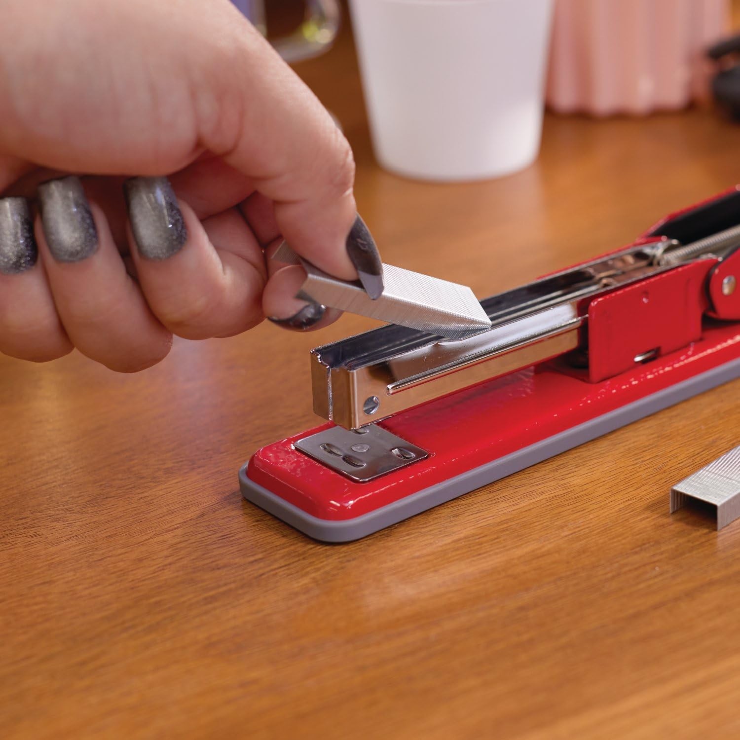 Stapler, Cub Compact Desktop 20 Sheet Capacity, Metal, Red