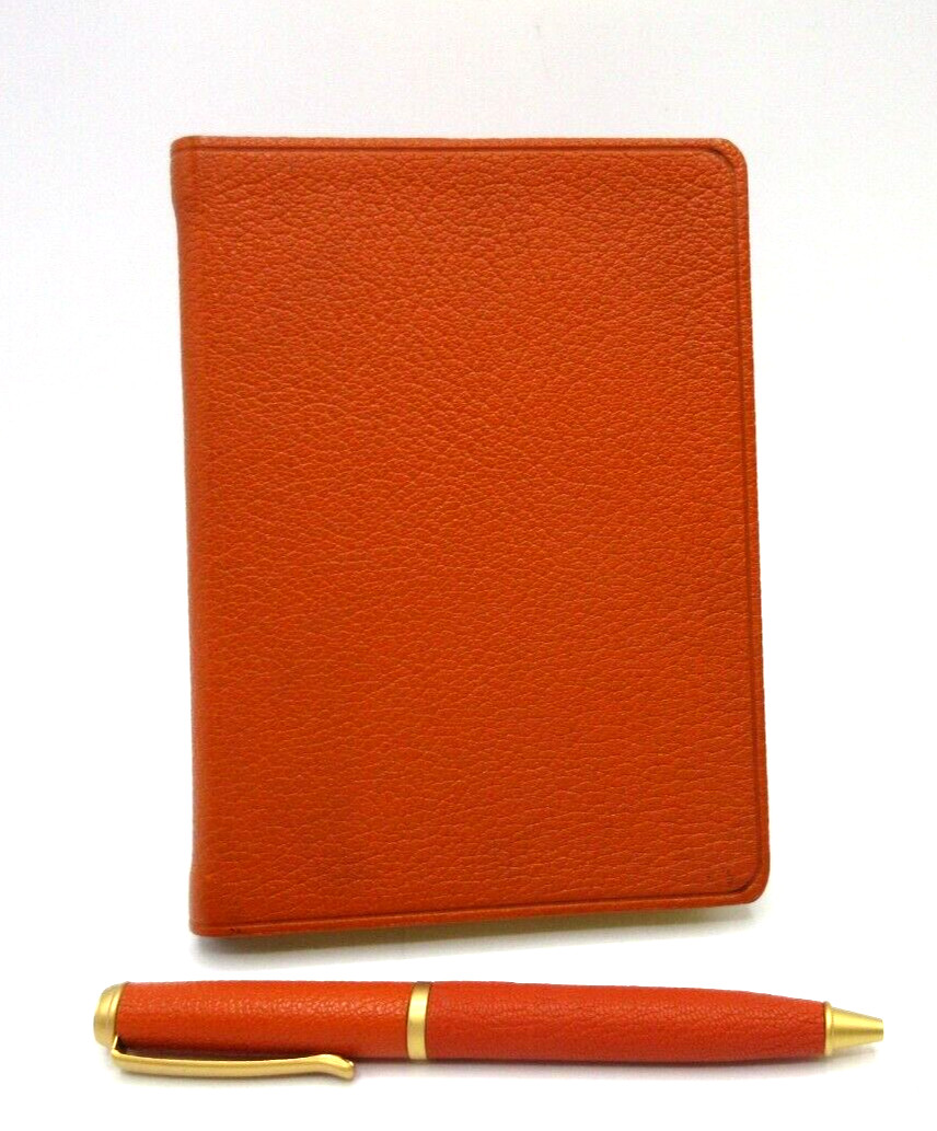 Graph Grid Lined Squared Paper Pages Leather Cover Journal 4×6″ Orange
