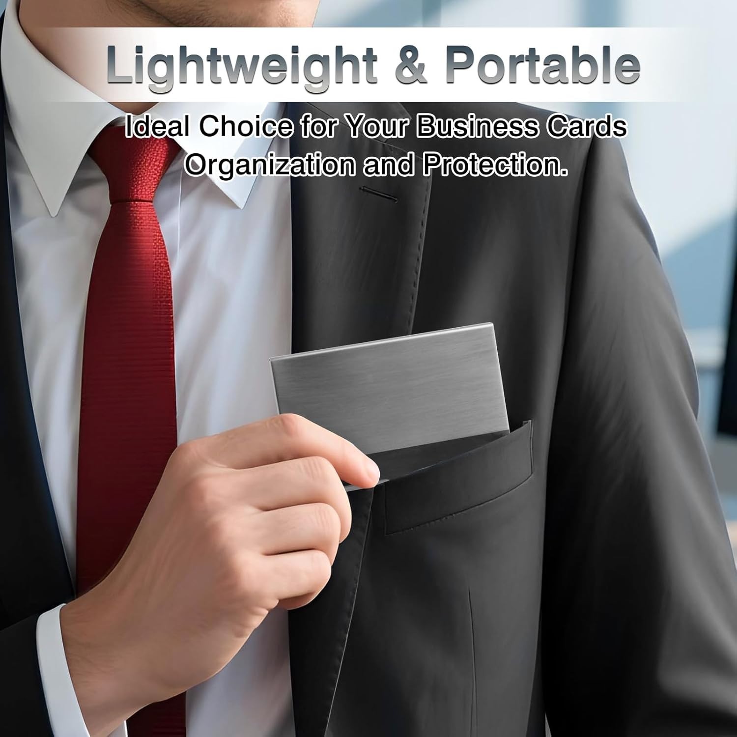 Minimalist Satin Finish Business Card Case – Holds 13-18 Cards, Unisex Design