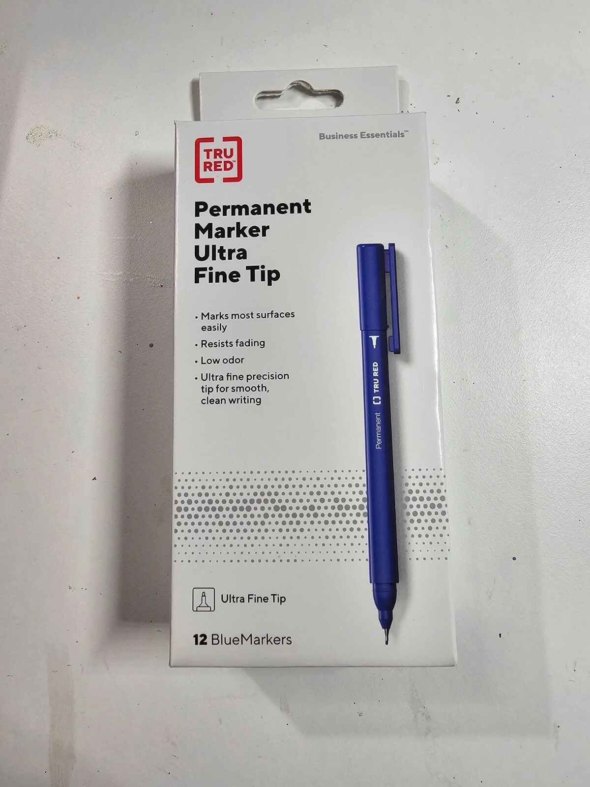 TRU RED Permanent Markers Ultra Fine Tip BLUE TR54537 – (12 Pack) – NEW